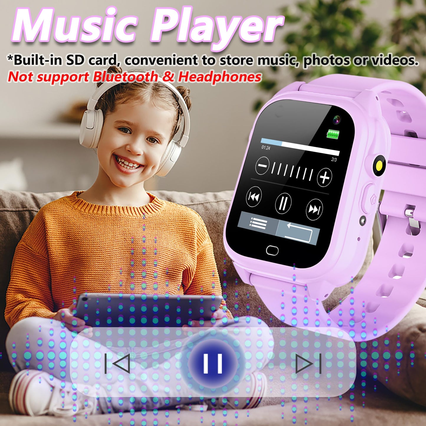 OVV Smart Watch for Kids 3-12 – 26 Games, 1.44'' HD Touchscreen, IP67 Waterproof, Camera & MP3