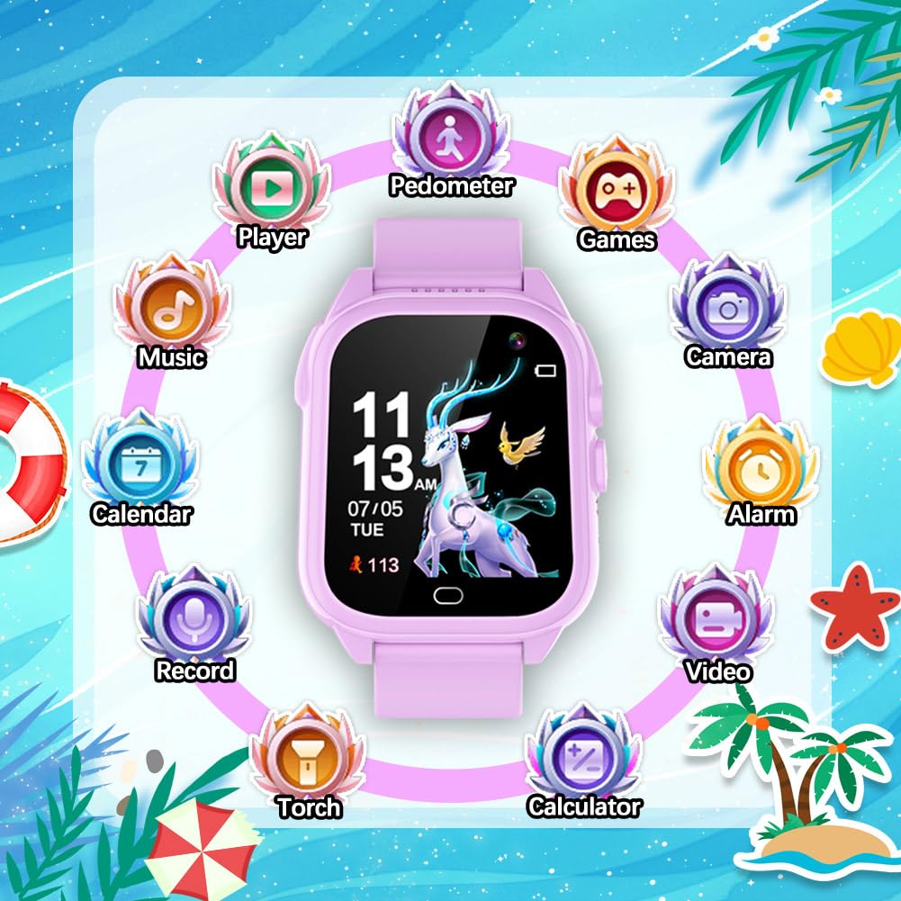 OVV Smart Watch for Kids 3-12 – 26 Games, 1.44'' HD Touchscreen, IP67 Waterproof, Camera & MP3
