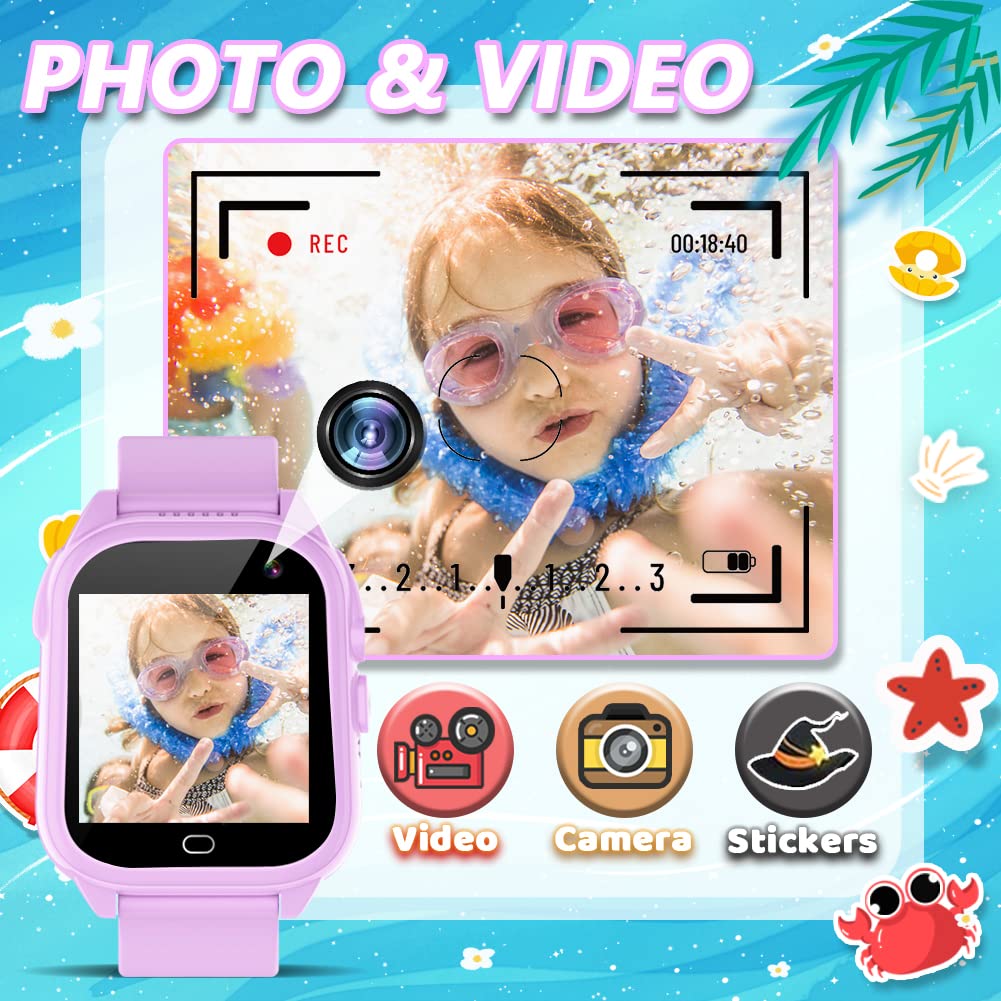OVV Smart Watch for Kids 3-12 – 26 Games, 1.44'' HD Touchscreen, IP67 Waterproof, Camera & MP3