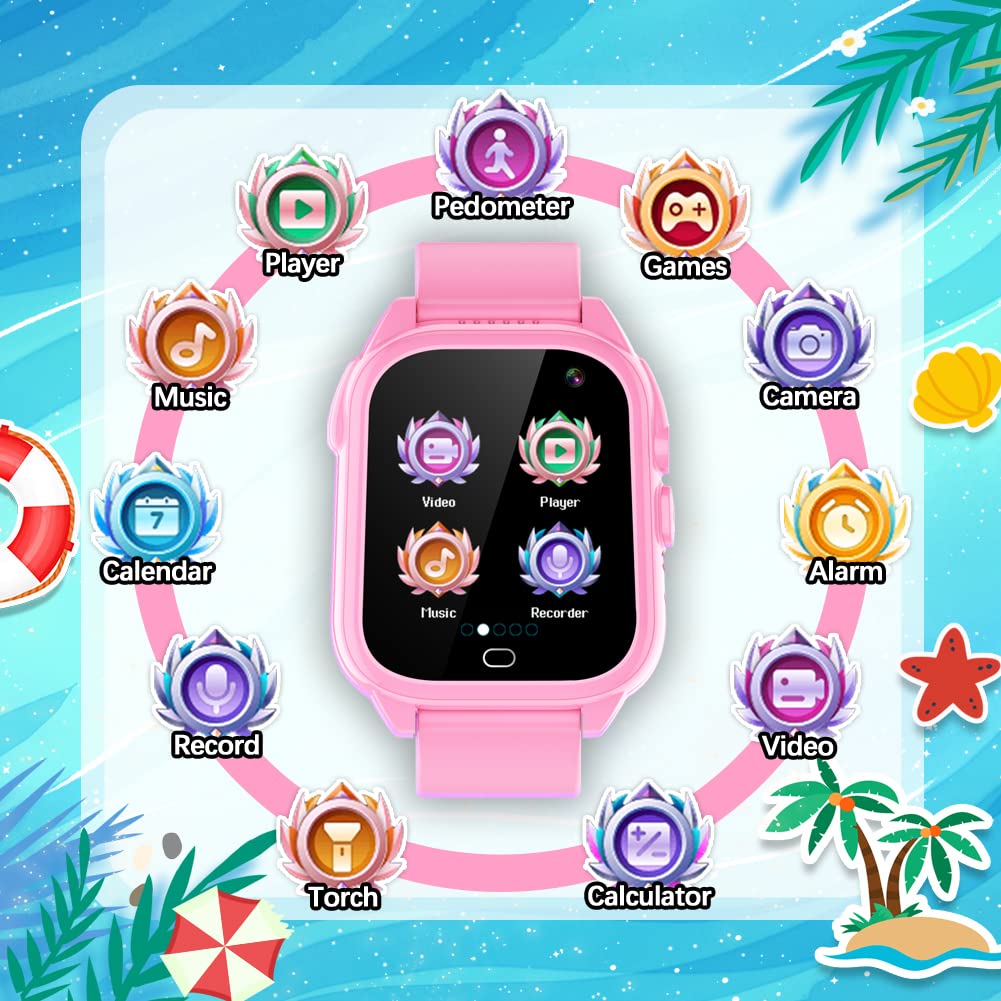 OVV Kids Smart Watch – Waterproof IP67, 26 Games, 1.44'' Touch Screen, Camera & MP3 Player