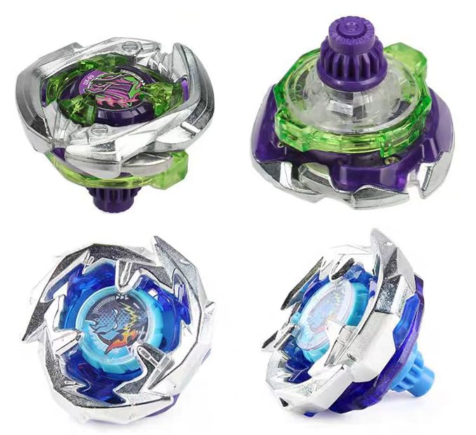 Owenkelng Battling Burst Gyro Top Toy Set – 12 Burst Tops with 3 Two-Way Launchers, Portable Battle Box