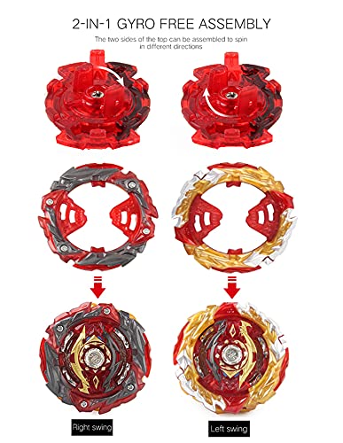 Owenkelng Bey Burst Gyro Toy Set — Arena Stadium, 12 Gyros, 4 Two-Way Launchers, 2 Handles