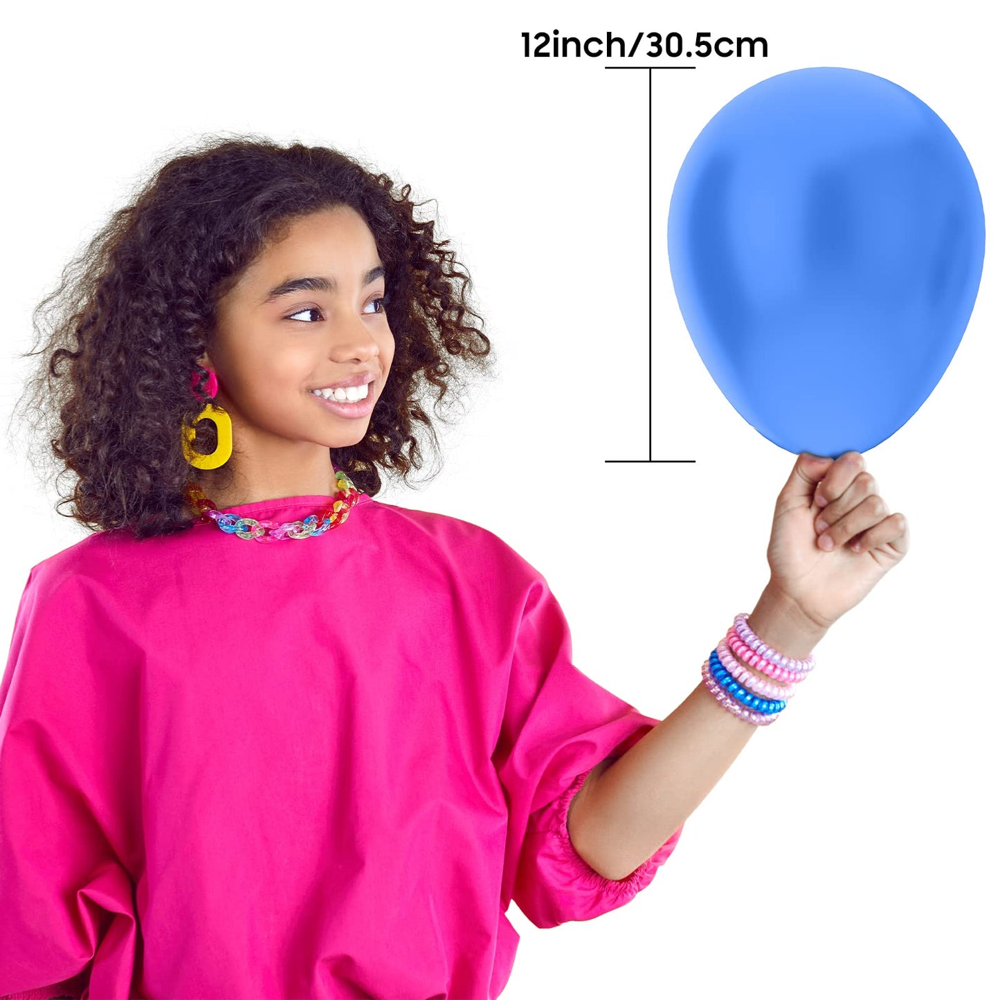 OWill 100pcs Royal Blue Confetti Balloons – 12in Latex Party Kit