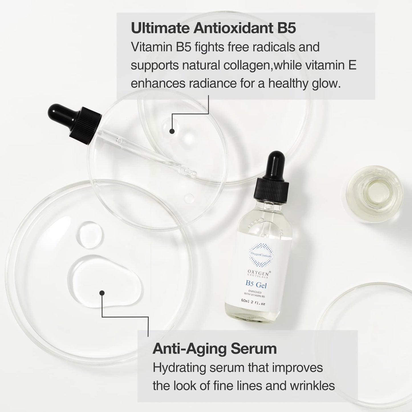 OxygenCeuticals B5 Gel – Hydrating Serum with Panthenol, Hyaluronic Acid & Adenosine