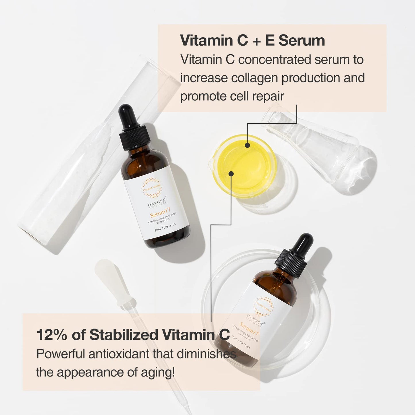 OxygenCeuticals Serum 12 – 12% Vitamin C + Vitamin E | Gentle Brightening Serum (30 ml)