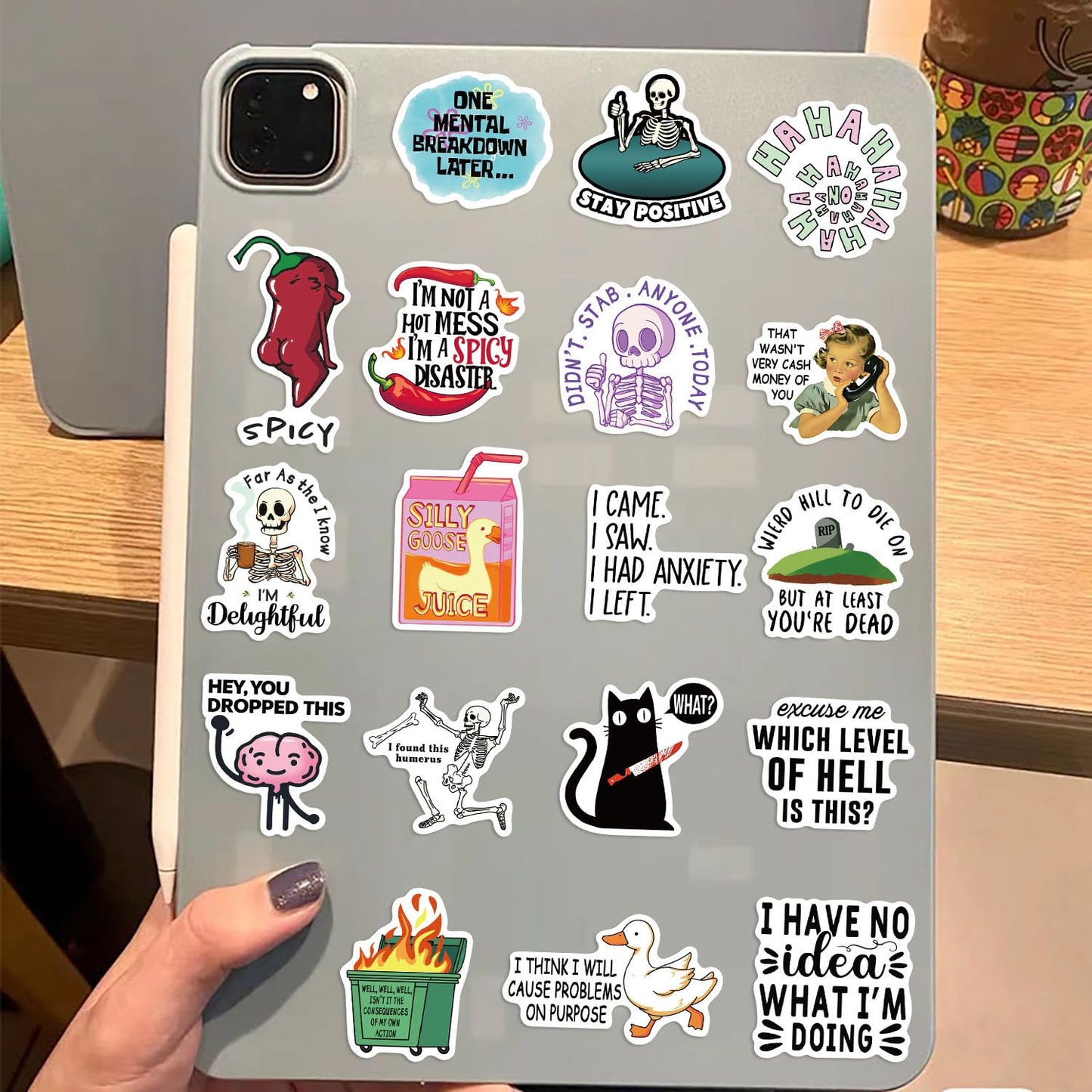 OYALAE 50Pcs Funny Adults Stickers Bulk – Waterproof Vinyl Prank Meme Decals for Laptops and Water Bottles