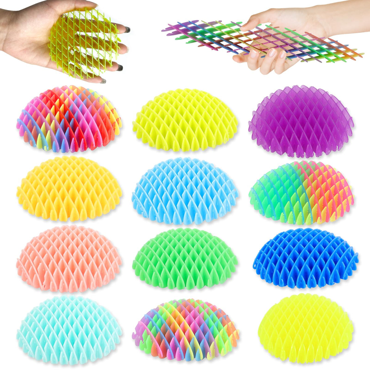 oyeftp 12pcs Fidget Toy – 12 Packs Popping Stretchy Toys for Focus, Stress Relief, and Quiet Sensory Play