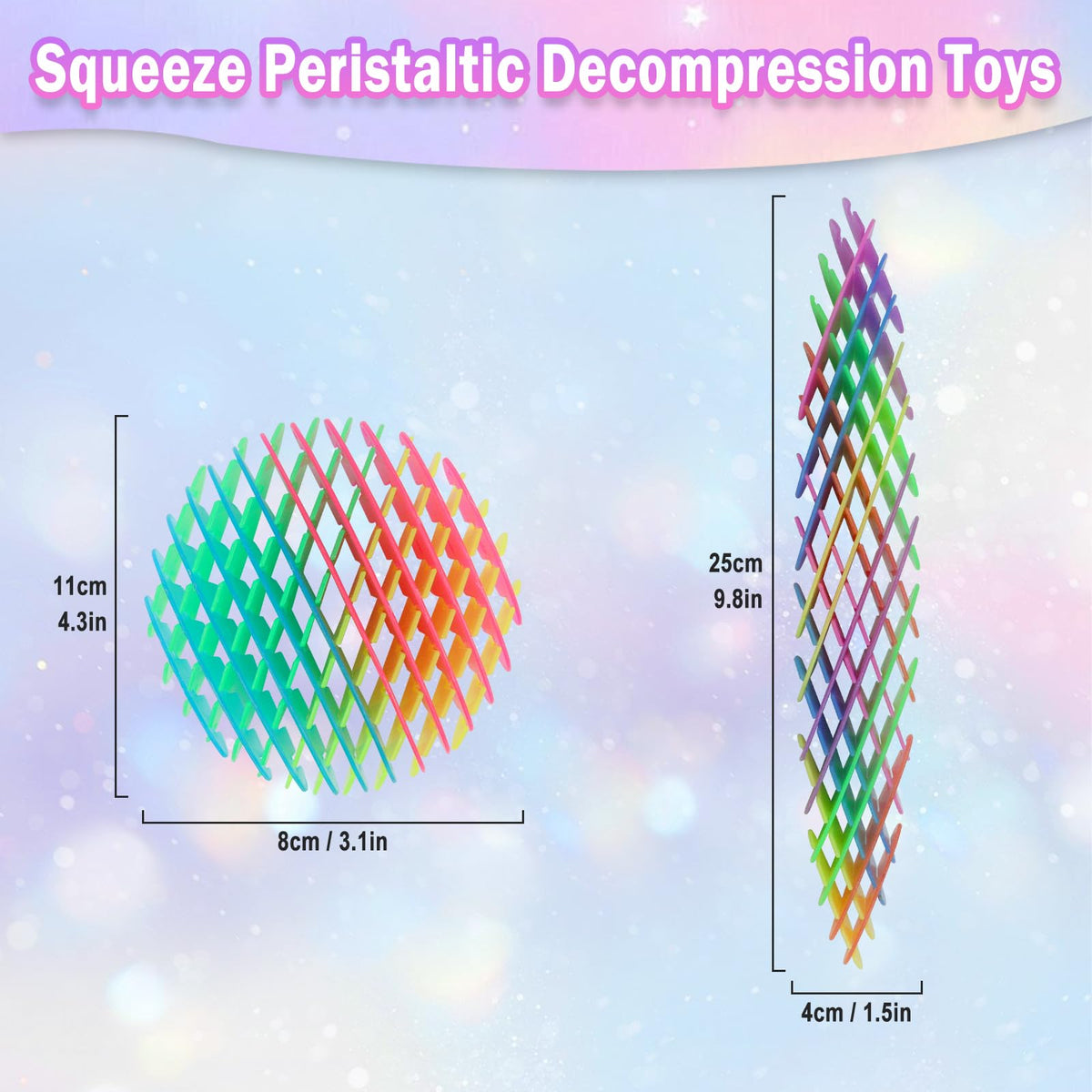 oyeftp 12pcs Fidget Toy – 12 Packs Popping Stretchy Toys for Focus, Stress Relief, and Quiet Sensory Play