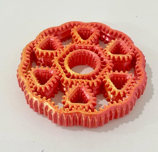 oyeftp 2-Pack Fidget Spinners - 3D Printed Gear Ring Toy for Stress Relief & Focus