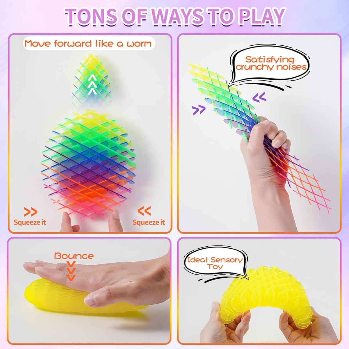 oyeftp Rainbow Fidget Toy – Big Stretchy Sensory Stress Toy for Teens & Adults