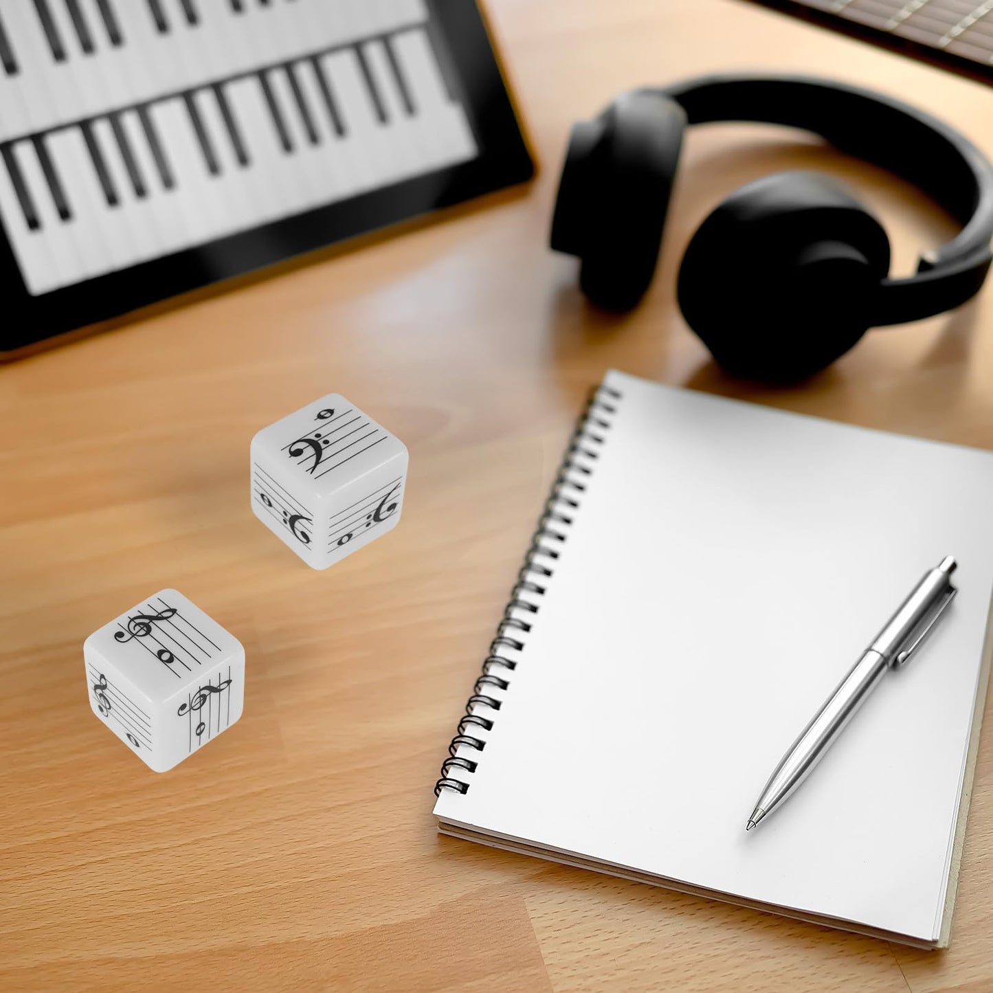 oyeftp Five-Line Staff Music Dice – 20mm Treble & Bass Clef Educational Dice for Classroom & Home