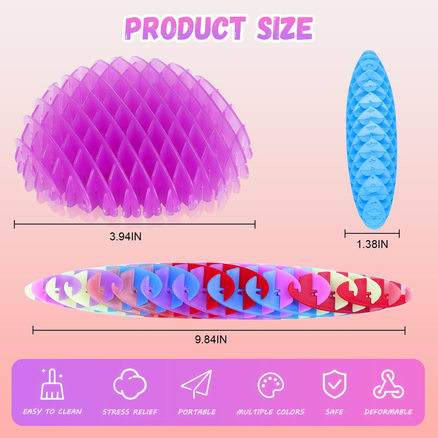 Oyeftp Fidget Toy - 3D Printed Elastic Sensory Toy for Focus & Calm (Green)