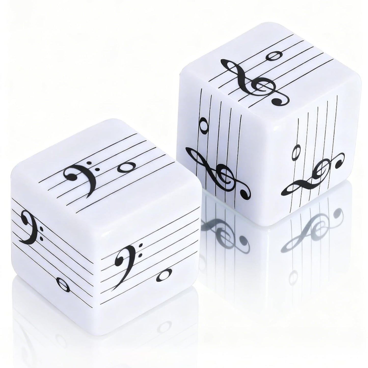 oyeftp Five-Line Staff Music Dice – 20mm Treble & Bass Clef Educational Dice for Classroom & Home