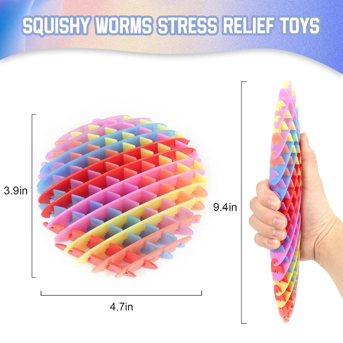 oyeftp Rainbow Fidget Toy – Big Stretchy Sensory Stress Toy for Teens & Adults