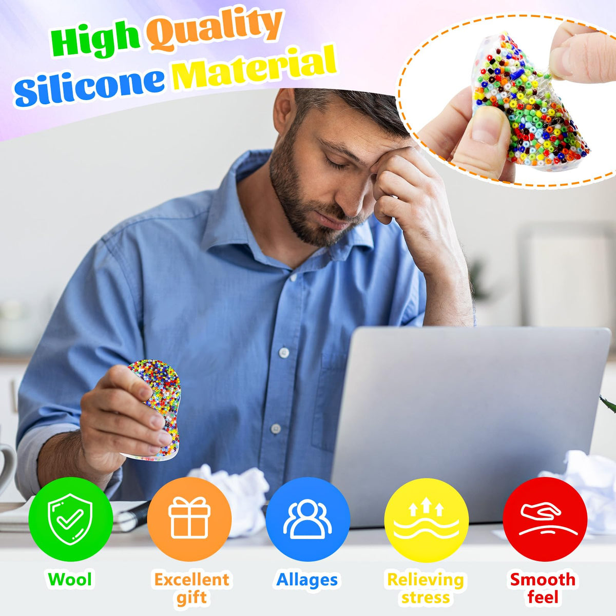 oyeftp Skin Picking Fidget Toys – 3-Pack Silicone Pocket Pads for Skin Pickers