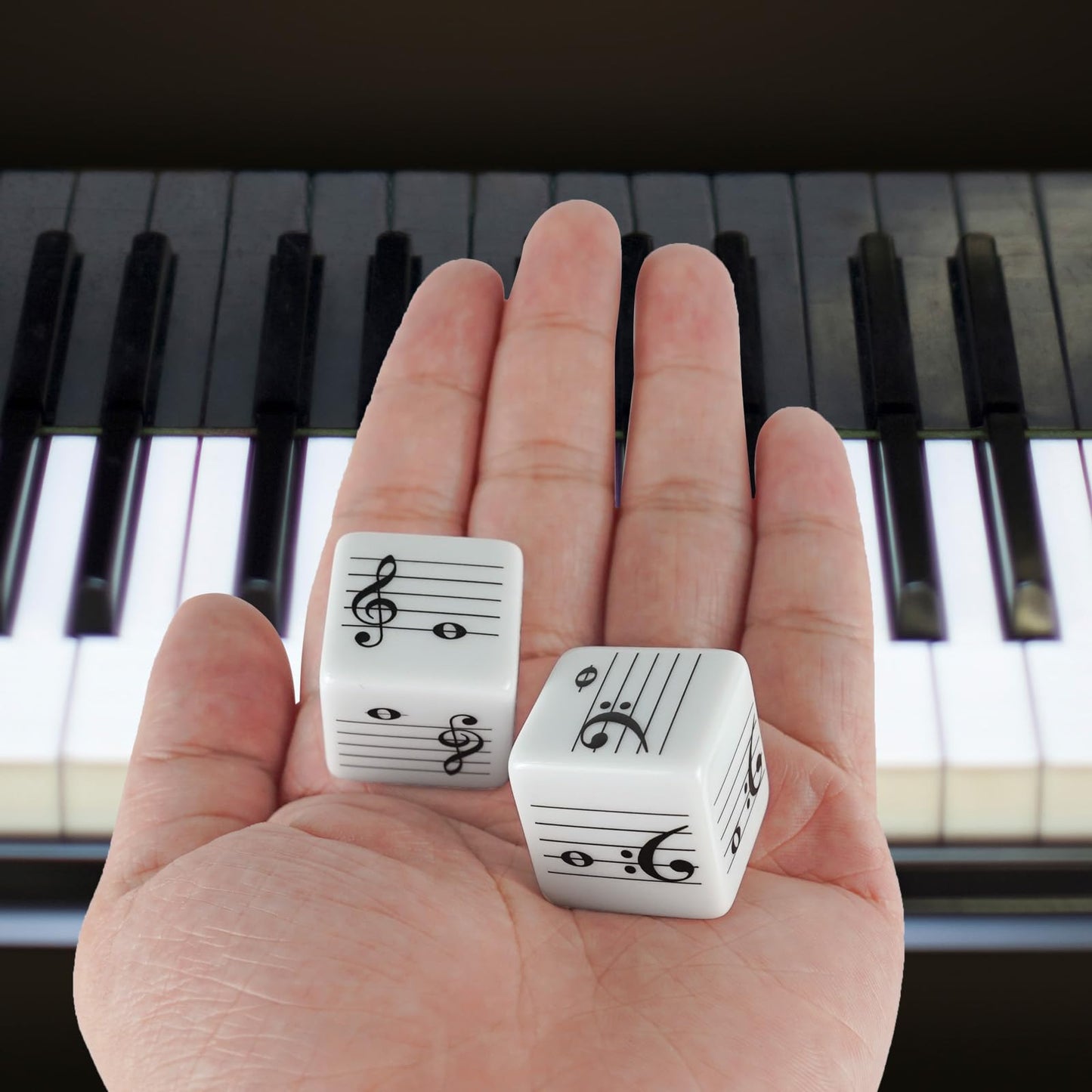 oyeftp Five-Line Staff Music Dice – 20mm Treble & Bass Clef Educational Dice for Classroom & Home