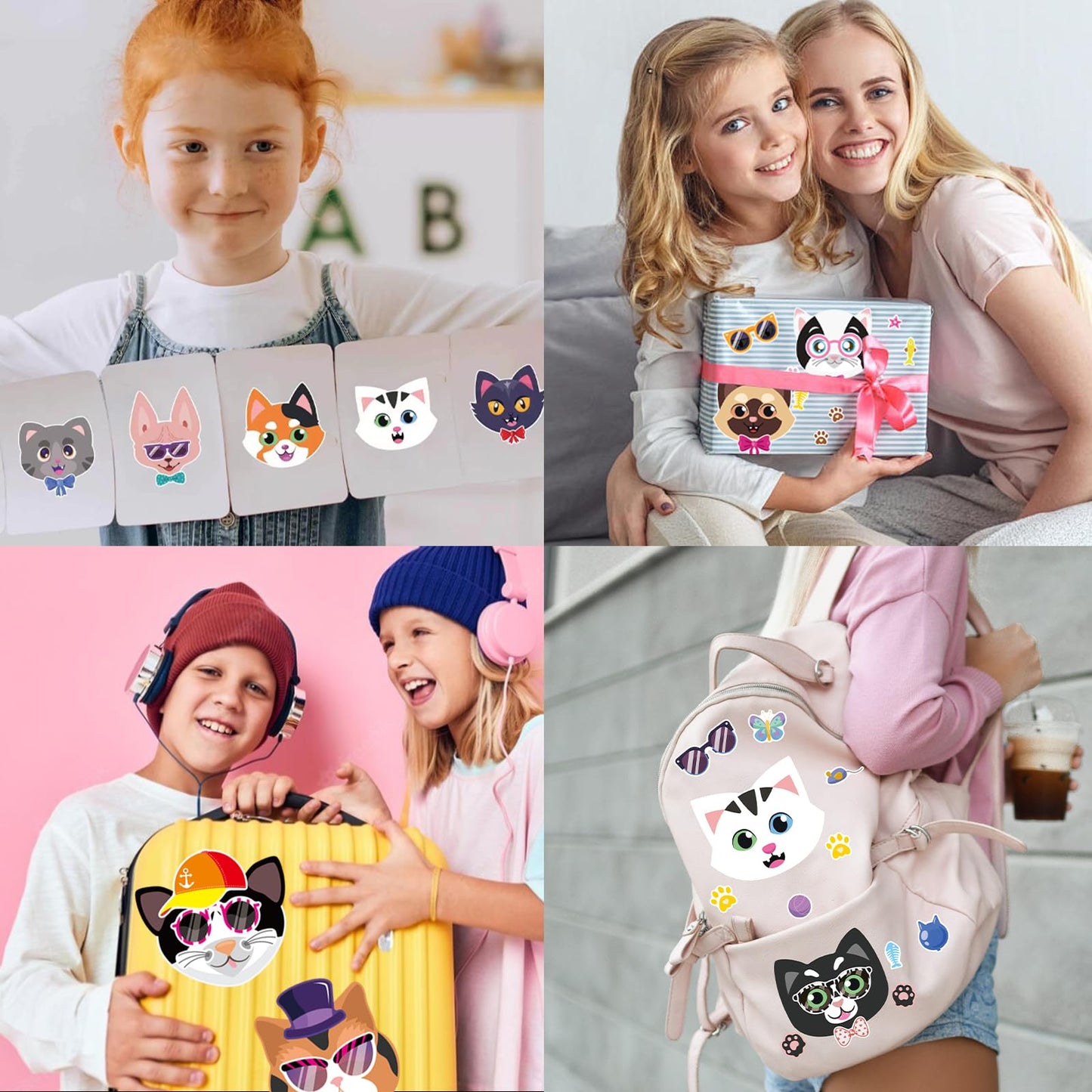 Ozepao 24 Sheets Cat Stickers Pack | Create Cat Faces & Party Crafts