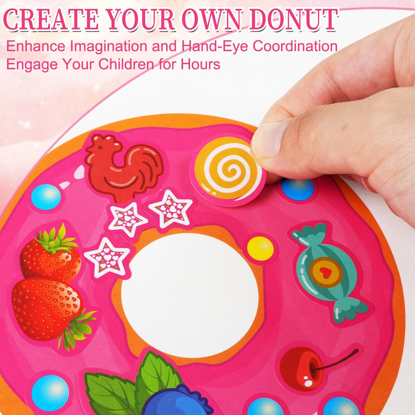 Ozepao 27 Donut Sticker Sheets for Kids – Face Designs for Party & Craft