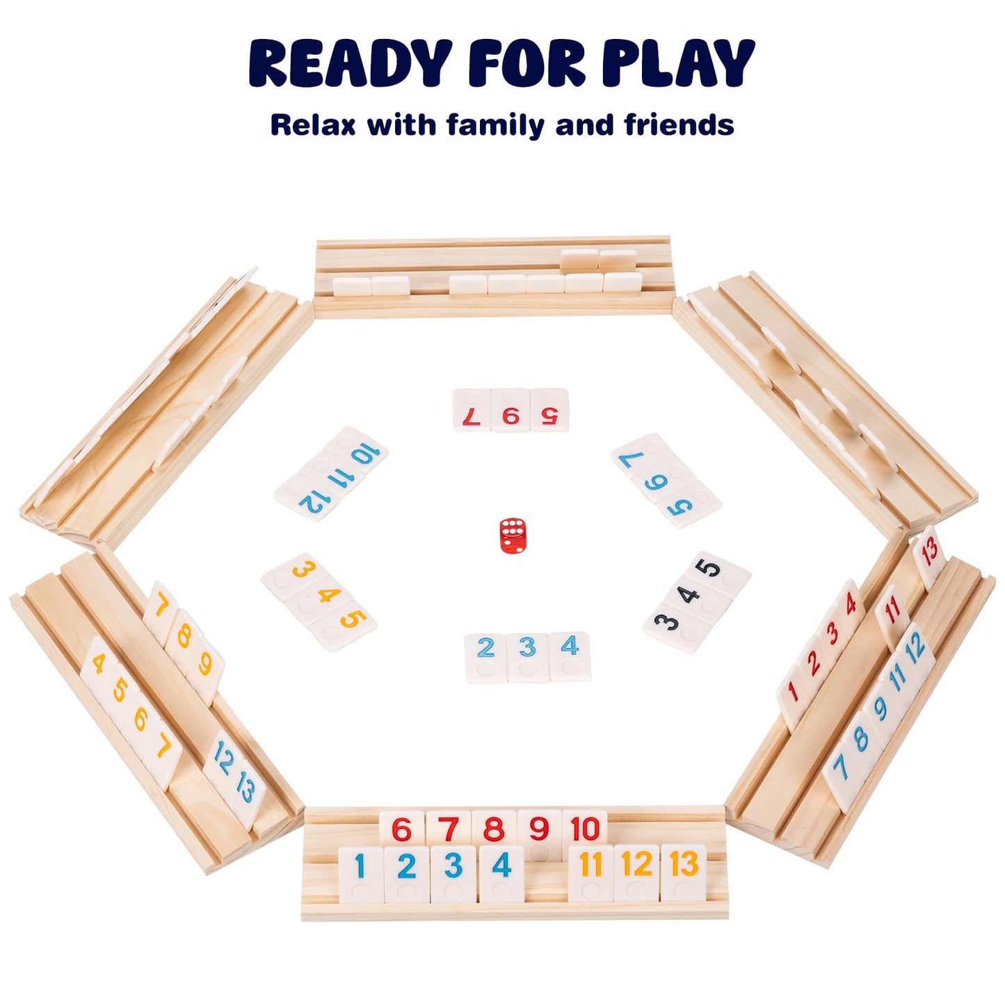 OZFRHO Rummy Cube Game Set – 6 Players, 160 Tiles, Travel Case