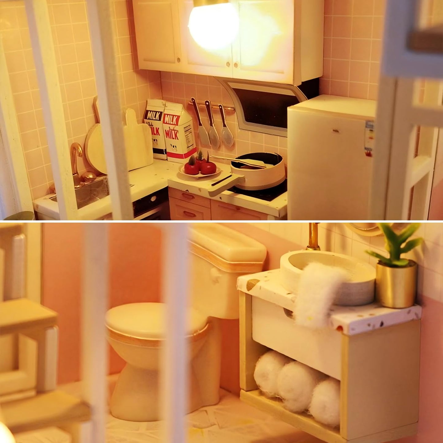 OZJAY DIY Miniature House Kit with LED & Furniture – Build Your Dollhouse
