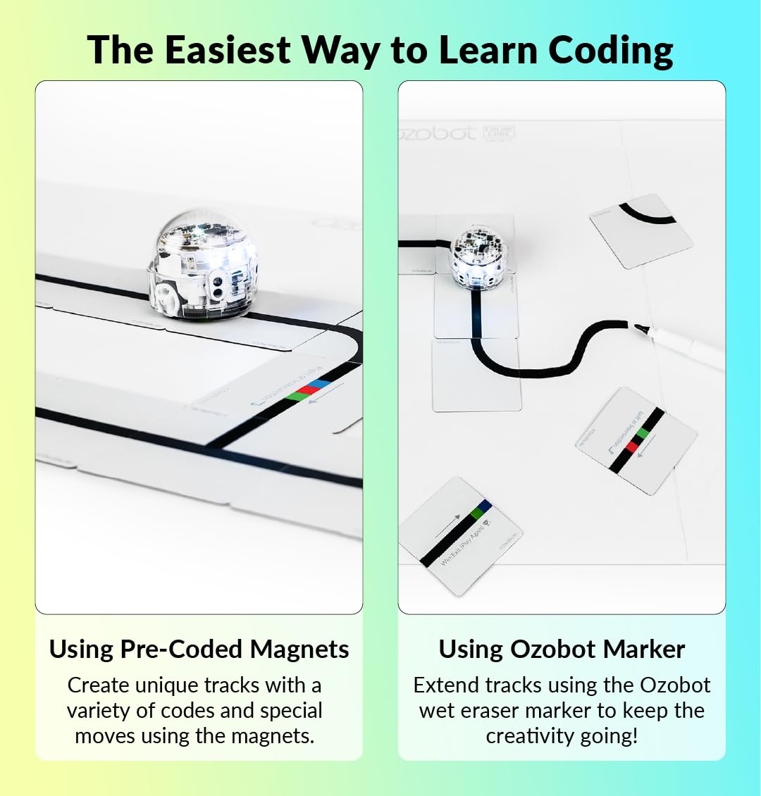 Ozobot Color Code Magnets Base Kit – Interactive Coding for Kids 5+ | 36 Tiles, Evo Required