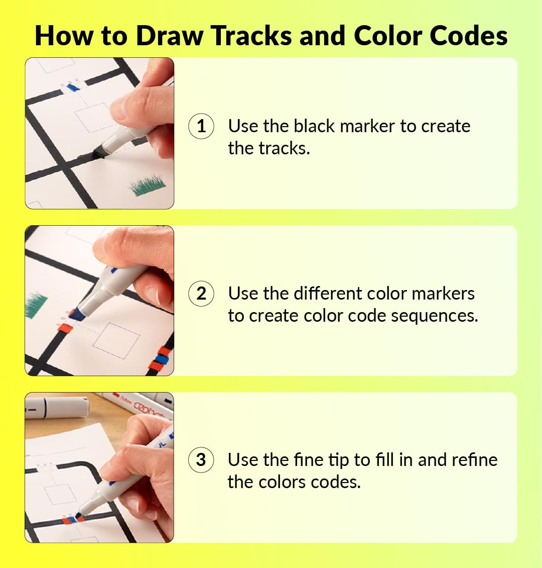 Ozobot Color Coding Markers — Dual-Sided 5-Pack for Creative STEM Education (Ages 6+)