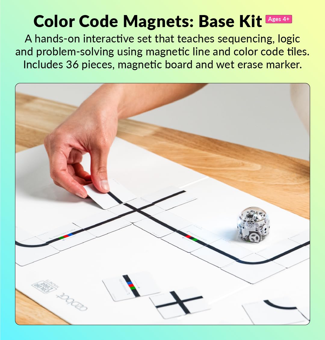 Ozobot Color Code Magnets Base Kit – Interactive Coding for Kids 5+ | 36 Tiles, Evo Required