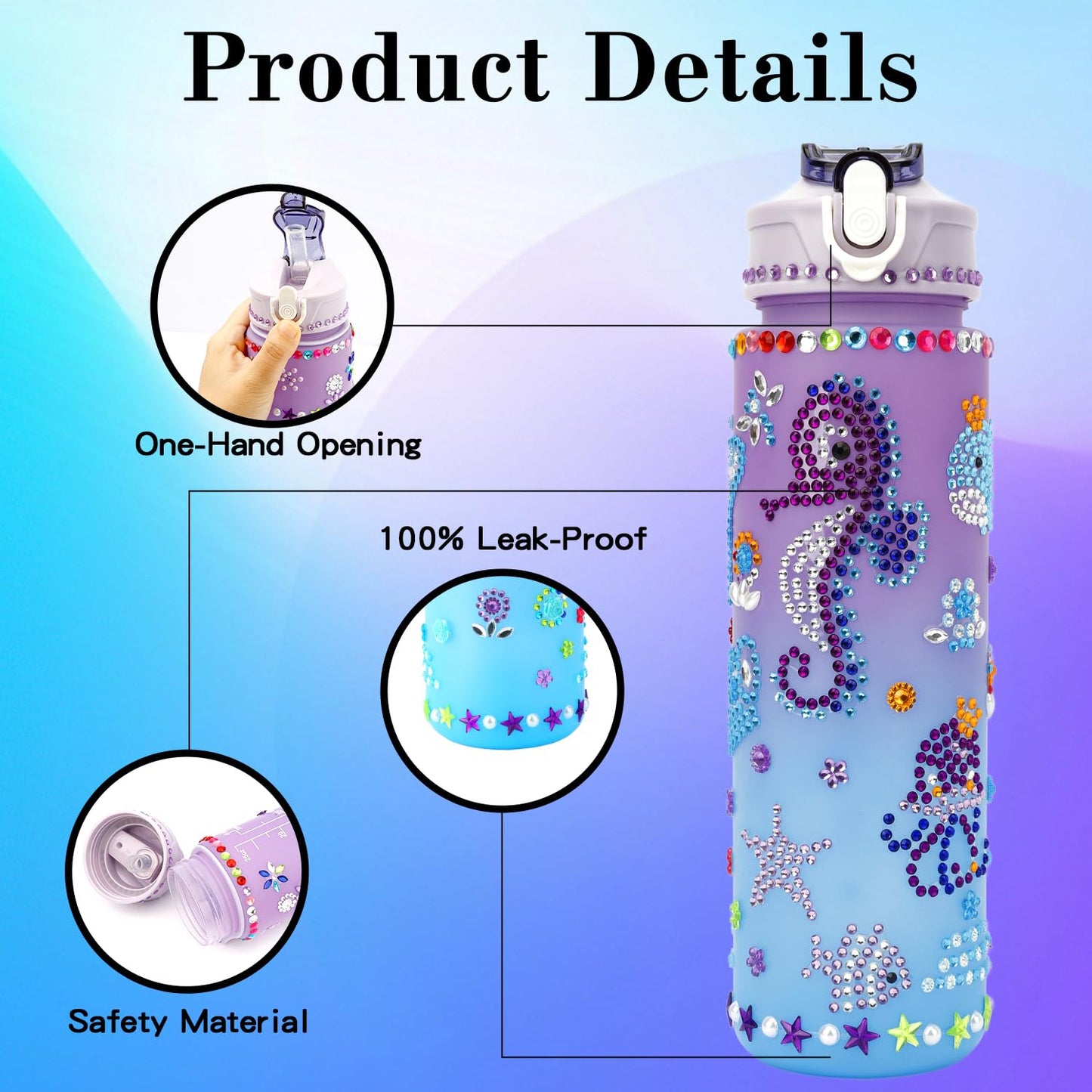 OZOSHINE Water Bottle DIY Kit for Girls – Valentines Gift & Craft (Ages 4-12)