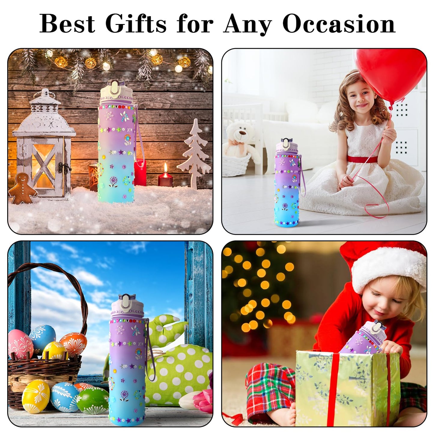 OZOSHINE Water Bottle DIY Kit for Girls – Valentines Gift & Craft (Ages 4-12)