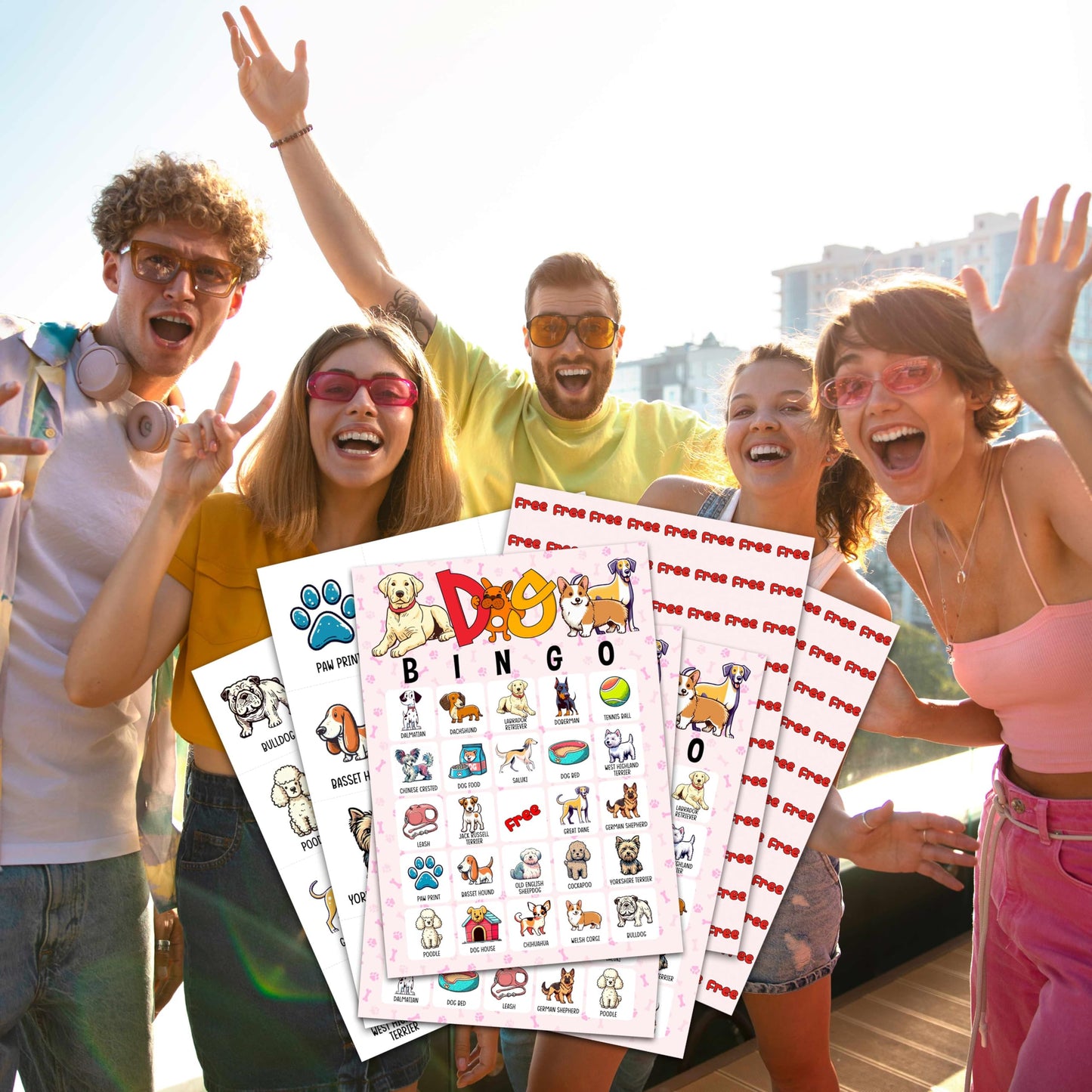 OZTEMETY Dog Bingo Card Game for Adults — 24 Players | Puppy Party Supplies & Dog Lovers Gift