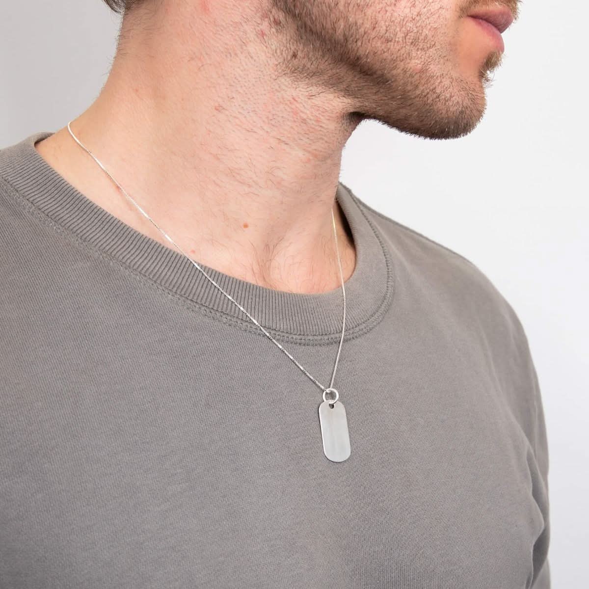 Beginnings Sterling Silver Dog Tag Pendant P3636