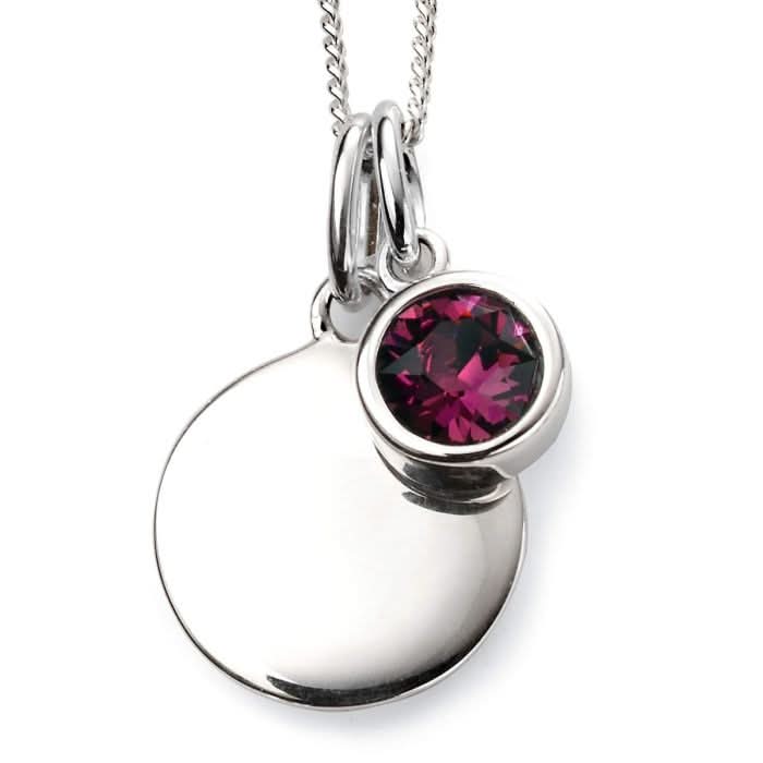 Beginnings Sterling Silver February Birth Stone Pendant P4591