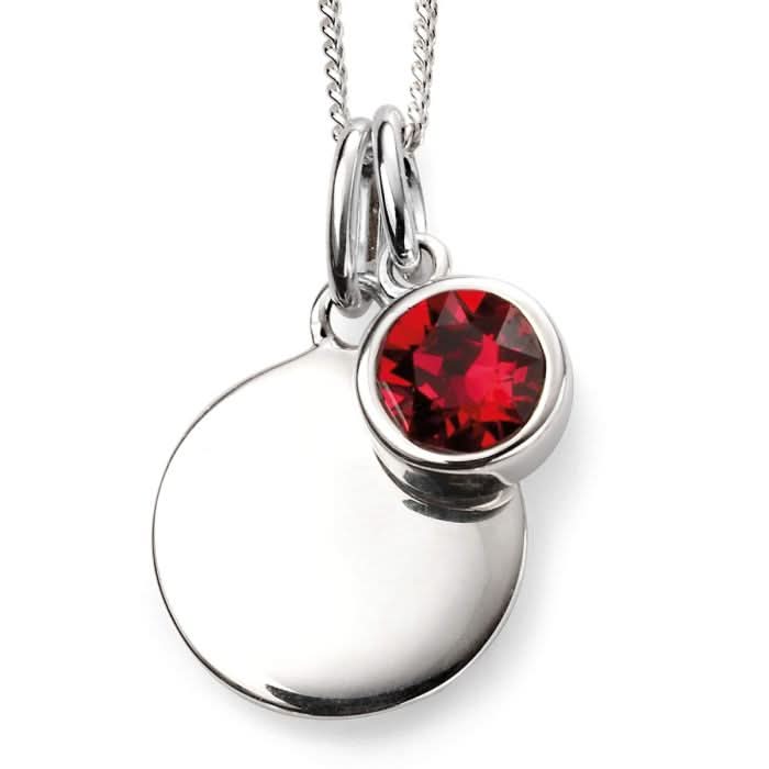 Beginnings Sterling Silver July Birth Stone Pendant P4596