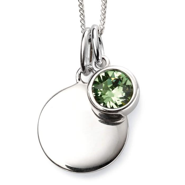 Beginnings Sterling Silver August Birth Stone Pendant P4597