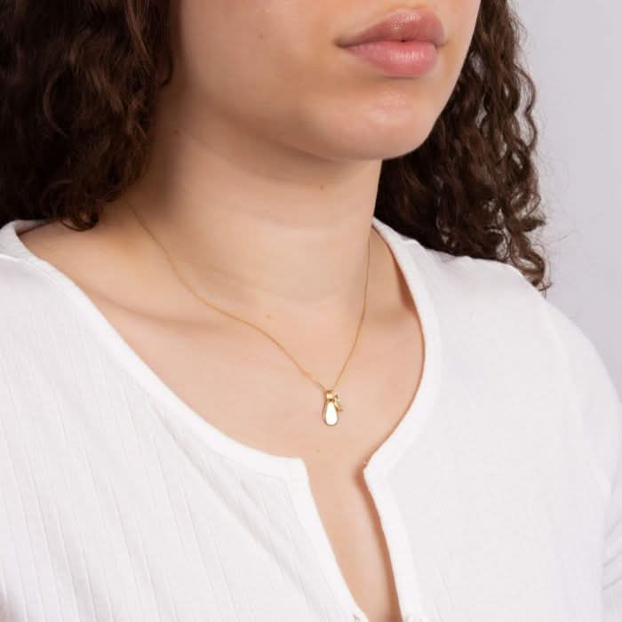 Gold Plated Birthstone April White Topaz Pendant P5182
