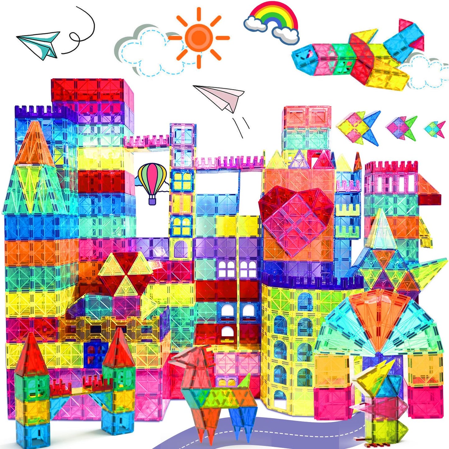 Paaxido Magnetic Tiles – 100-Piece STEM Building Blocks for Kids 3-8