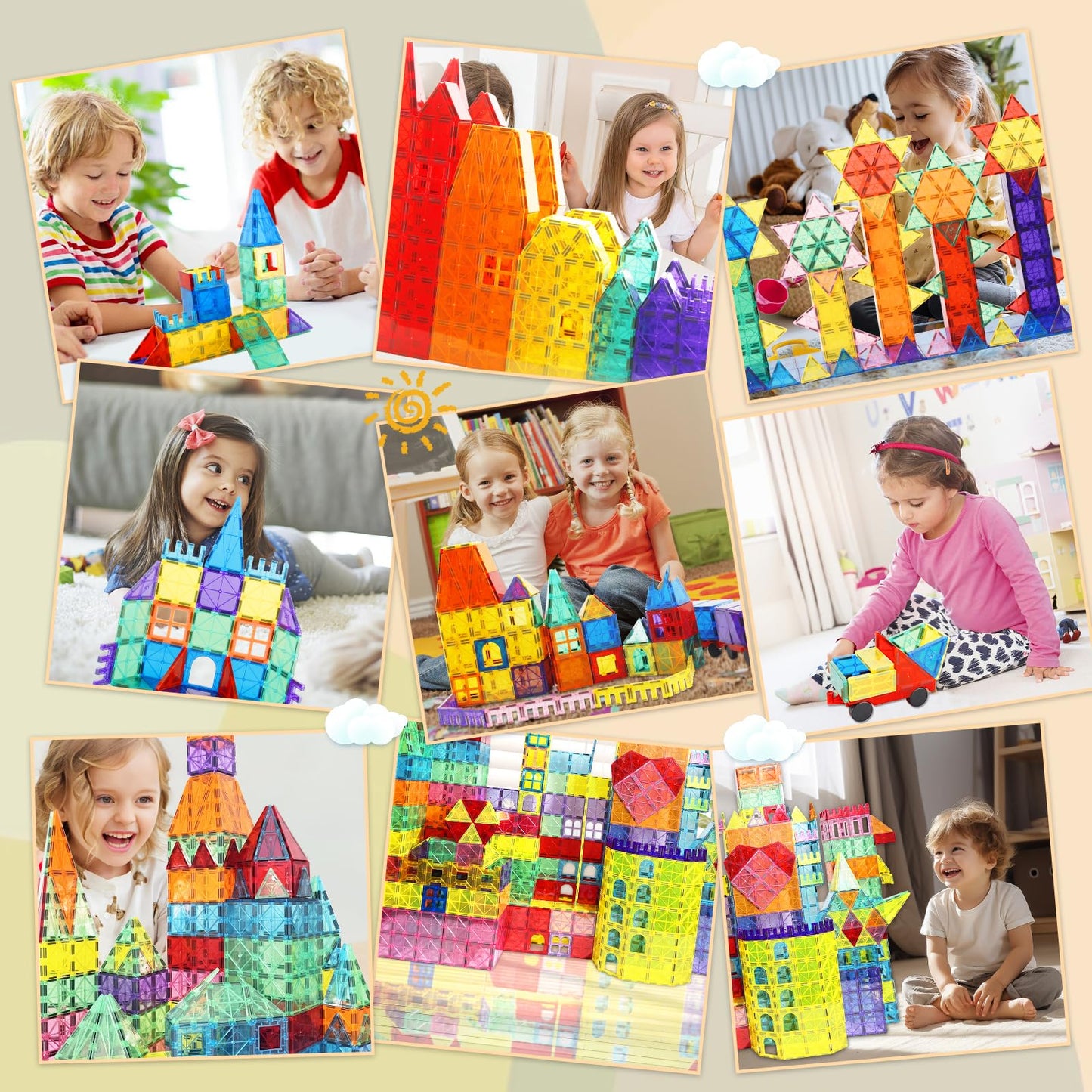 Paaxido Magnetic Tiles 130PC — STEM Building Blocks for Kids