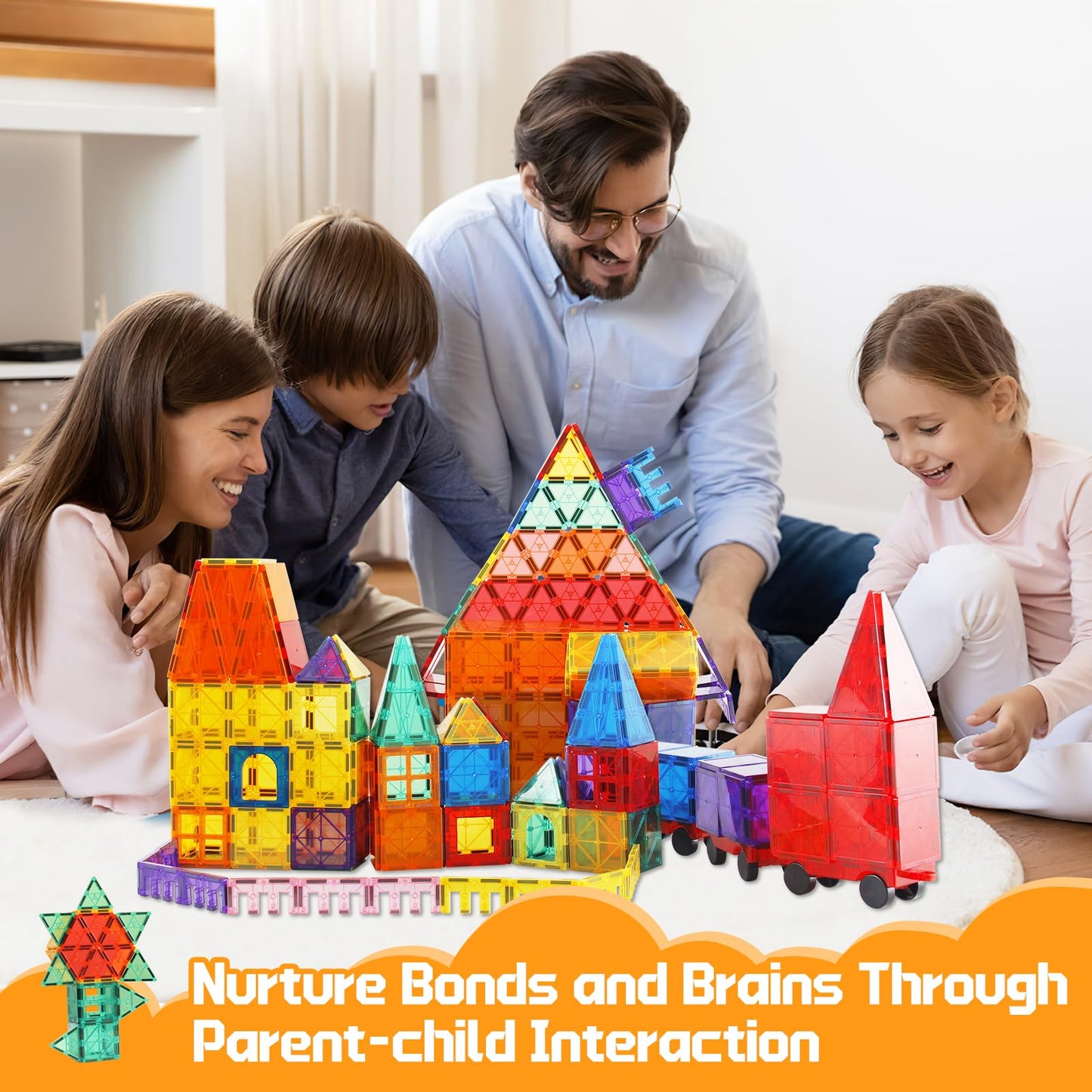Paaxido Magnetic Tiles 130PC — STEM Building Blocks for Kids