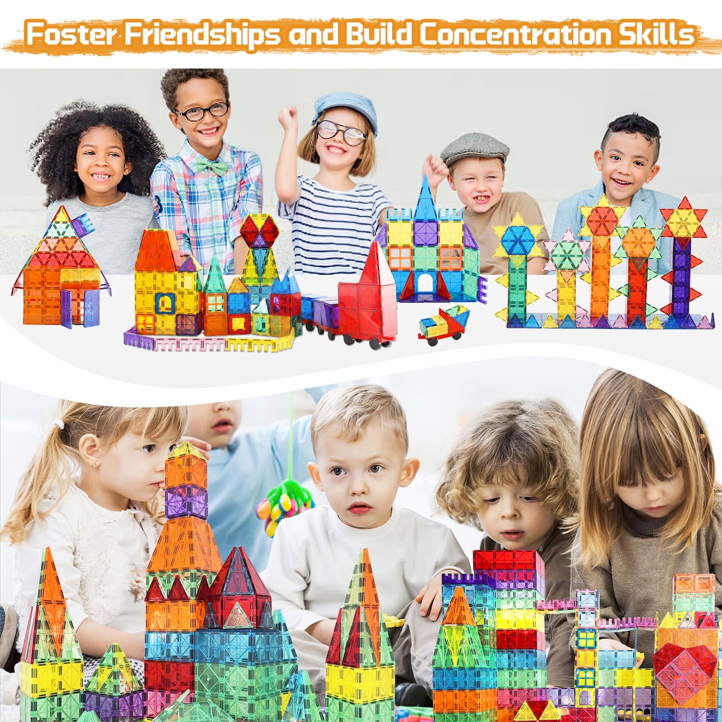 Paaxido Magnetic Tiles 130PC — STEM Building Blocks for Kids