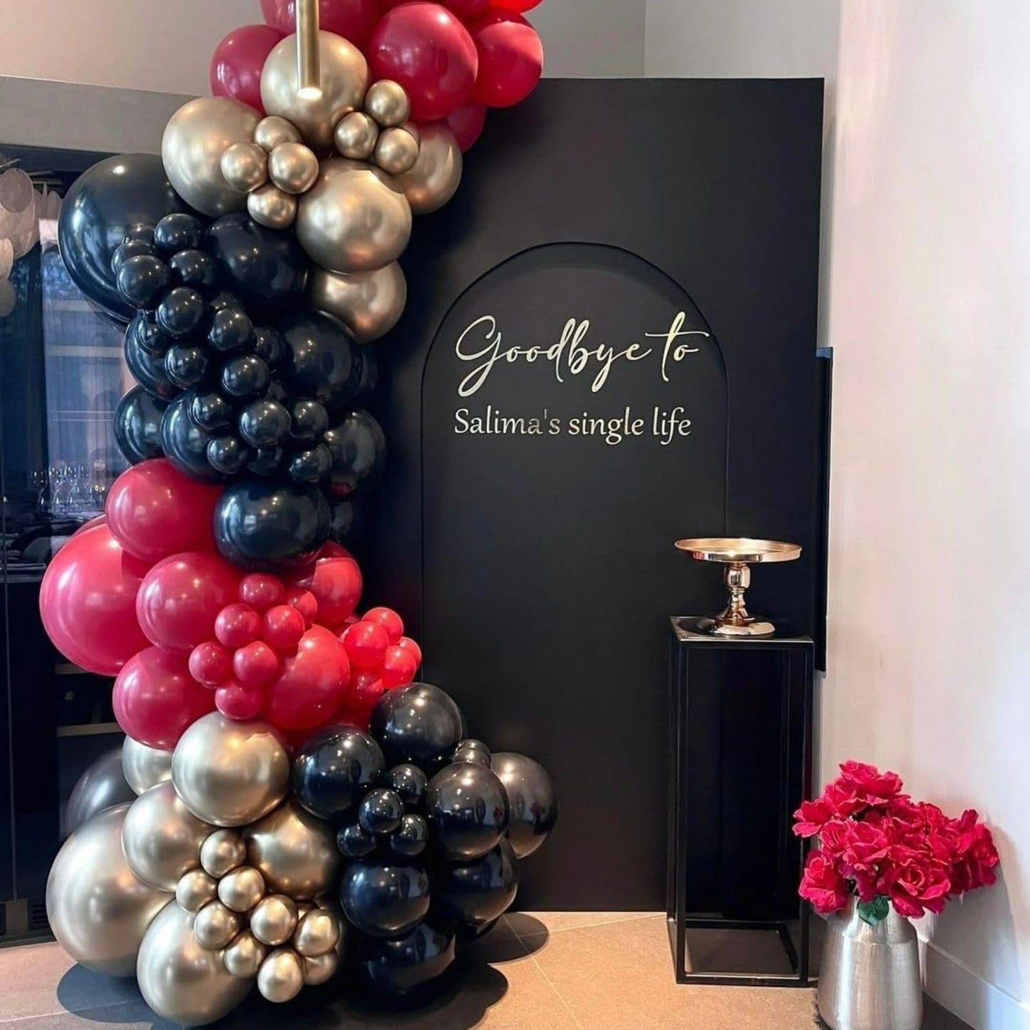 Paayeq Red Black Gold Balloon Arch Garland Kit – Leopard Print Party Decor