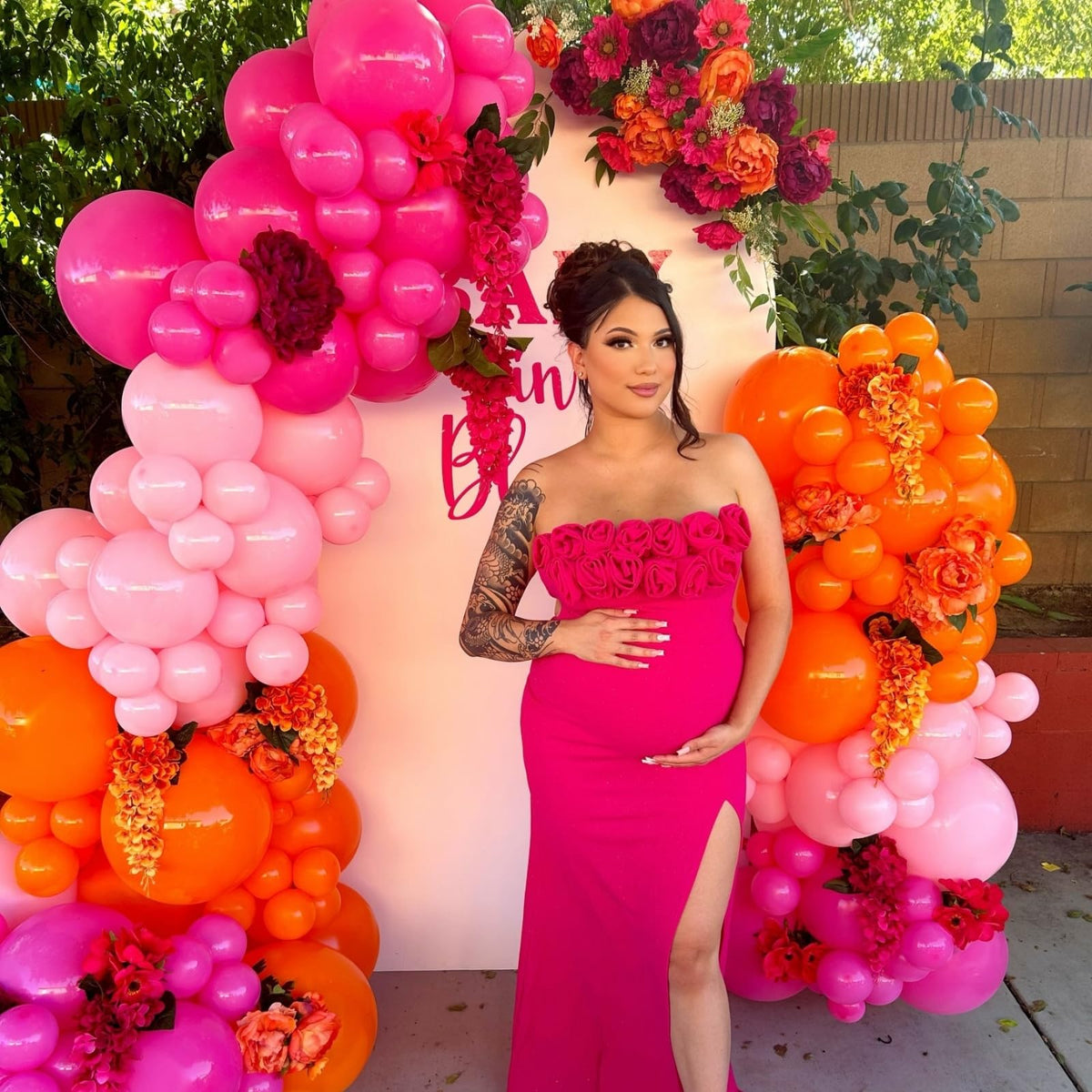 Paayeq Tropical Hawaiian Balloon Garland Arch Kit – Hot Pink, Orange & Peach