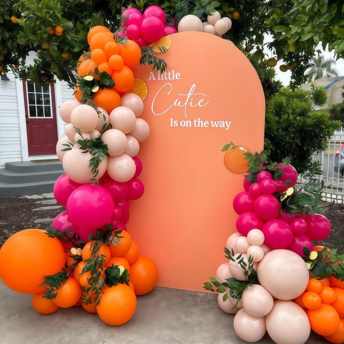Paayeq Tropical Hawaiian Balloon Garland Arch Kit – Hot Pink, Orange & Peach