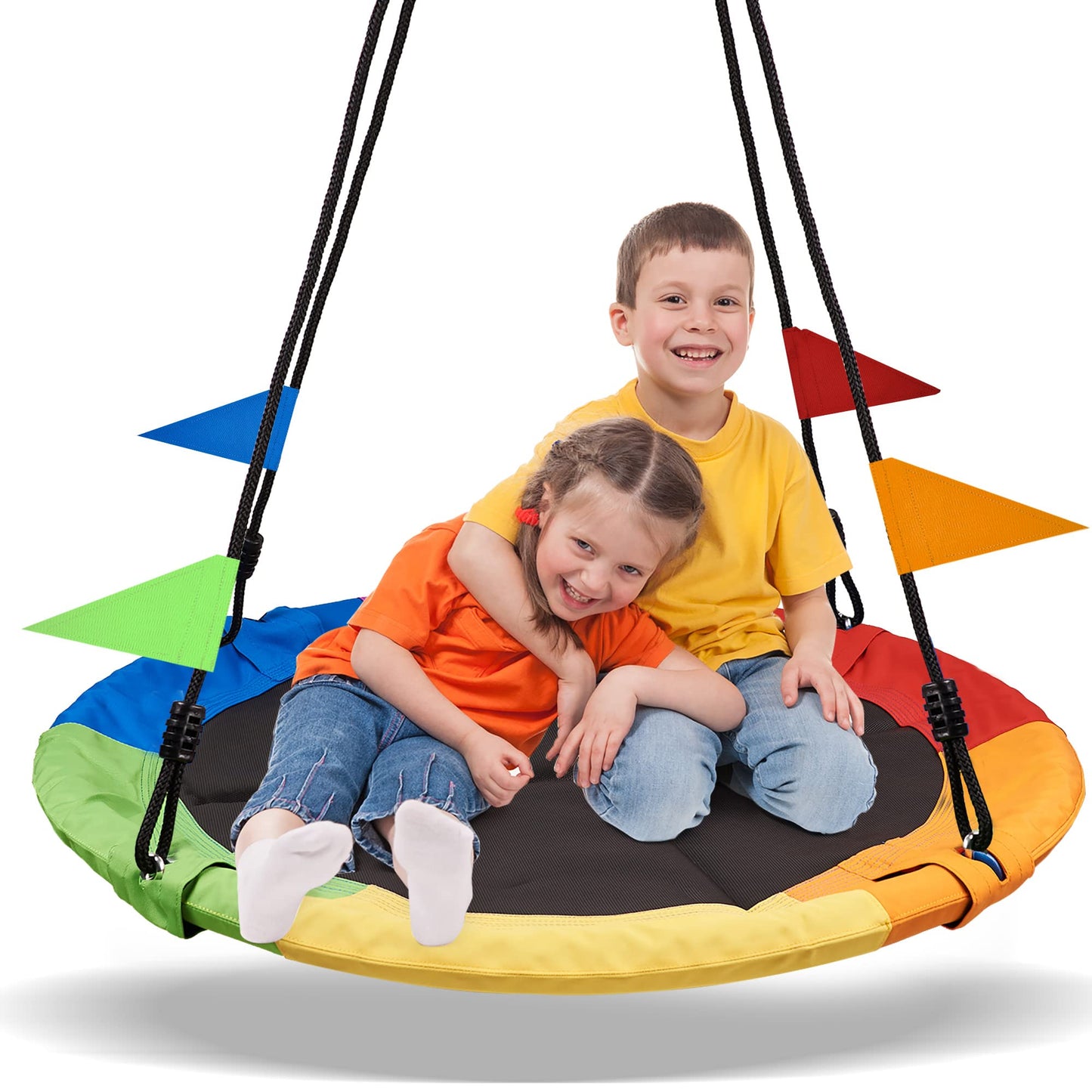 PACEARTH 40-Inch Saucer Tree Swing – 660 lb Capacity, Braided Ropes, Safe Outdoor Swing Seat