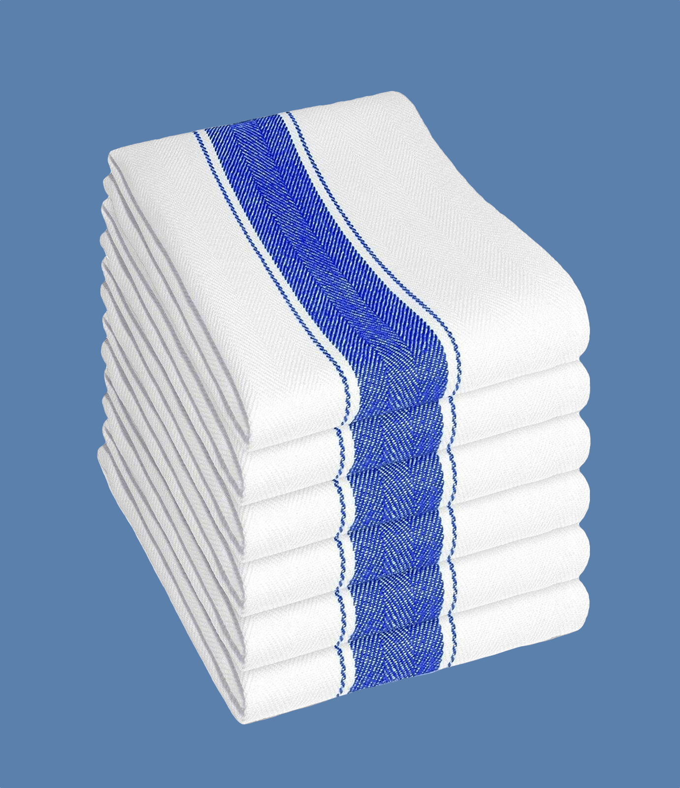 Pack of 6 Herringbone 100% Cotton High Absorbency Tea Towels Durable Luxurious Kitchen Dish Cloths 50 x 75 cm by OLIVIA ROCCO