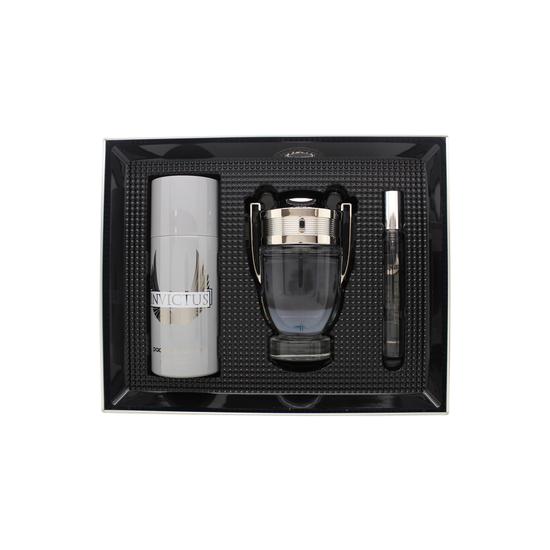 Paco Rabanne Invictus Gift Set 100ml EDT + 150ml Deodorant Spray + 10ml EDT