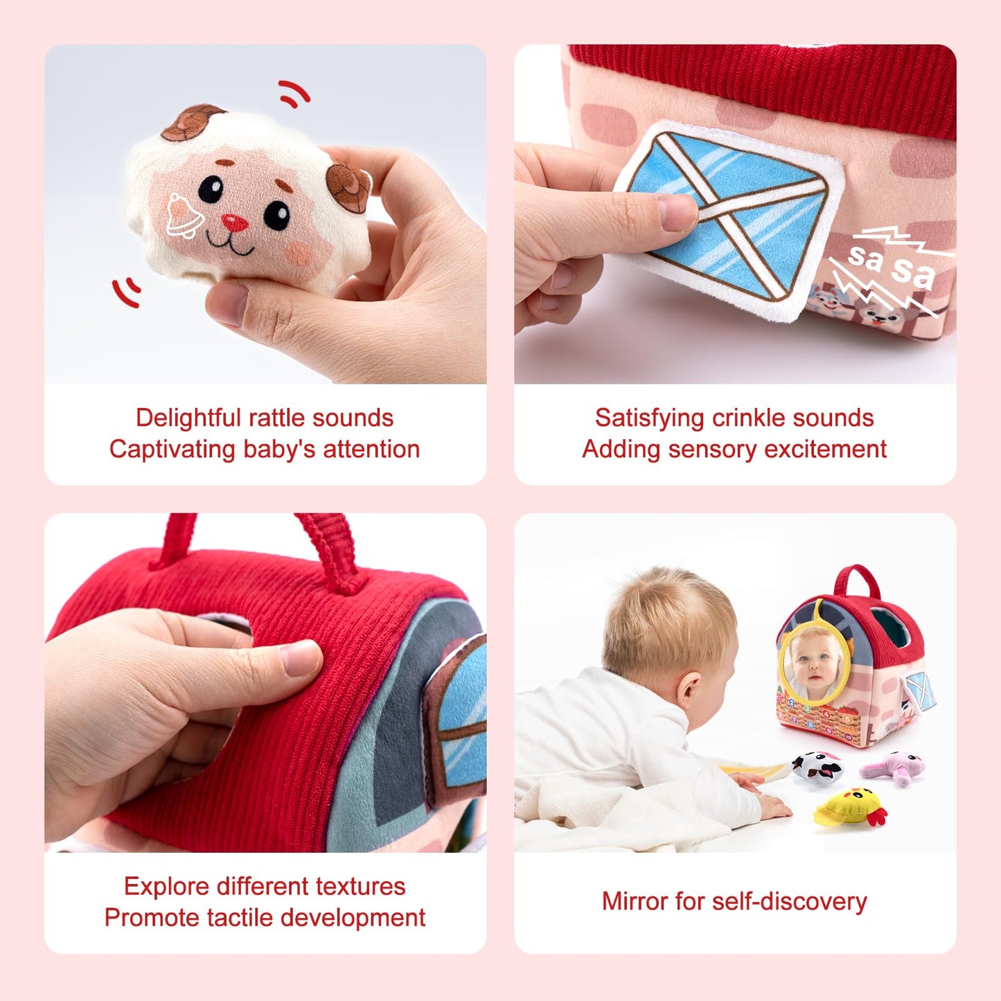 PADONISE Baby Toys 1–3 Years | Montessori Sensory Farm Animals Set
