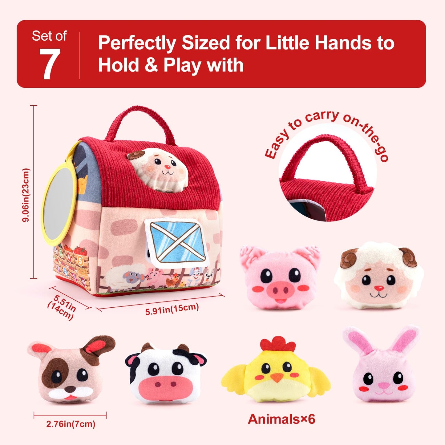 PADONISE Baby Toys 1–3 Years | Montessori Sensory Farm Animals Set