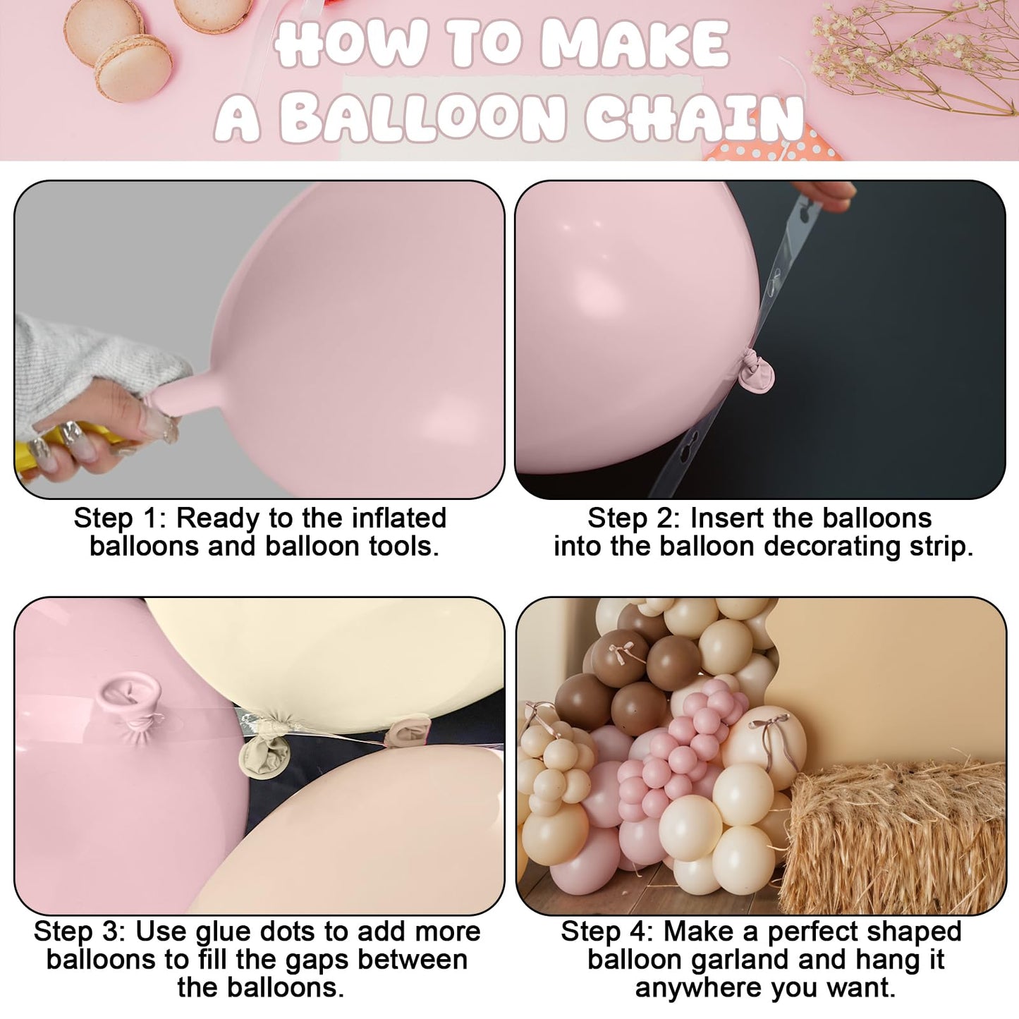 Paayeq Pink Brown Balloon Arch Kit – Dusty Pink & Brown Boho Cowgirl Decor