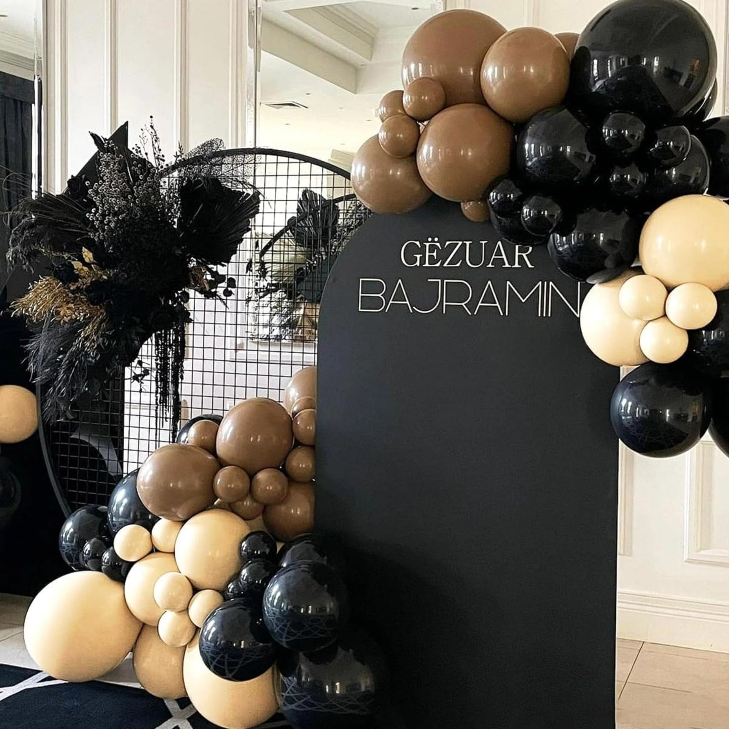 Paayeq Brown & Black Balloon Arch Garland Kit — Western Cowboy Party Decor (92 Latex Balloons)