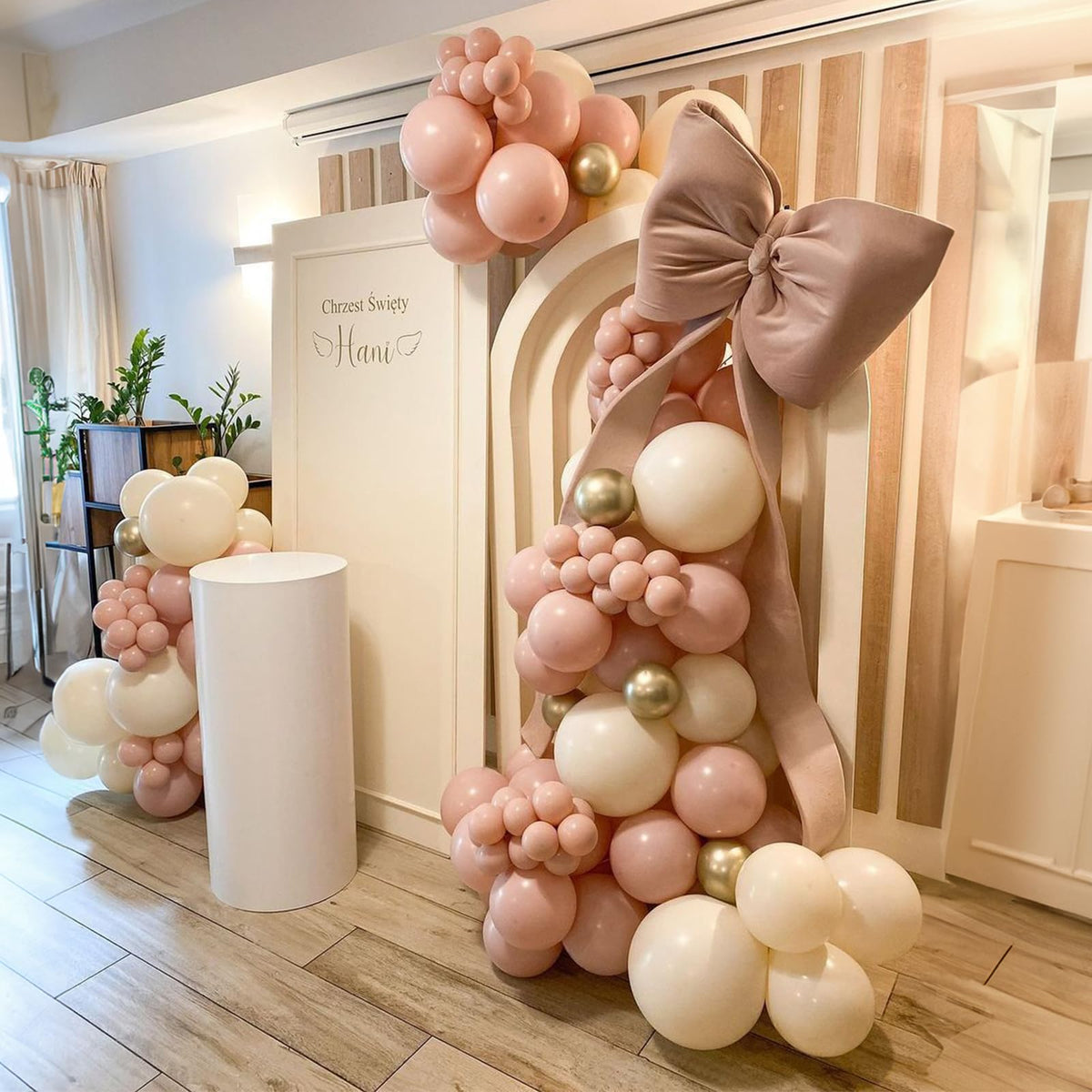 Paeyeq Dusty Pink Balloon Arch Kit – Boho Blush & Champagne Gold Garland